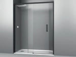 Paroi de douche coulissante, L. 95 à 200 cm, Hauteur 195 cm, STOCK DISPONIBLE, verre de sécurité et traité anti-calcaire, finition NOIR. livraison offerte et rapide.